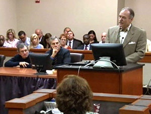 Doug Peters in courtroom